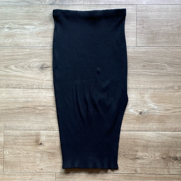 Lulu's Black Ribbed Bodycon Midi Skirt - Picture 6 of 8